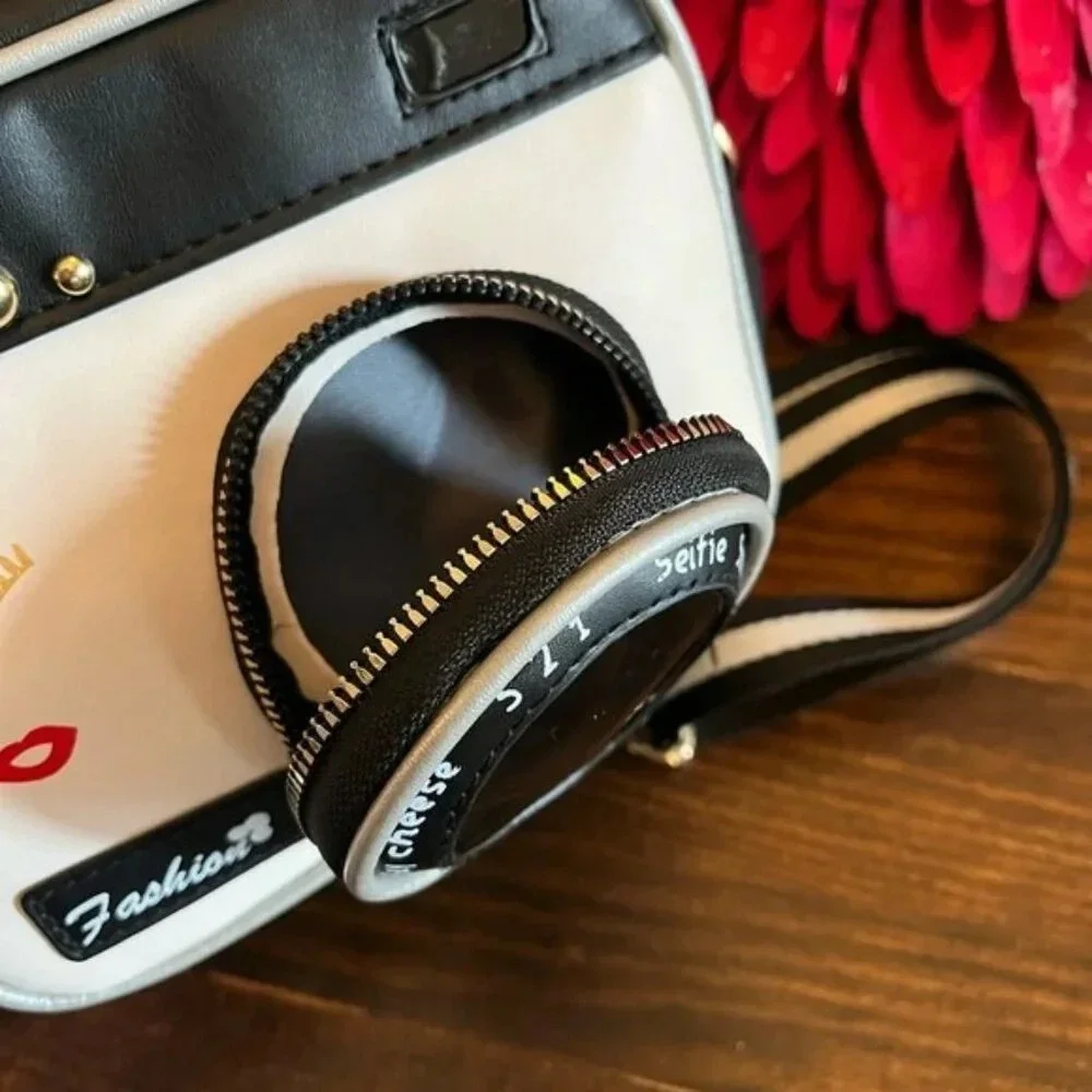 Brand new Boutique retro camera women's novelty crossbody purse bag BLACK - Picture 3 of 5